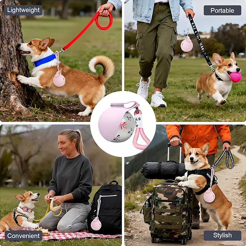 Ihubei Pet Water Bottle with Foldable Food-Grade Silicone Bowl and 304 Stainless Steel Design for Dogs and Cats - Portable Hydration Solution for Travel and Outdoor Activities, 285ml